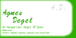 agnes degel business card